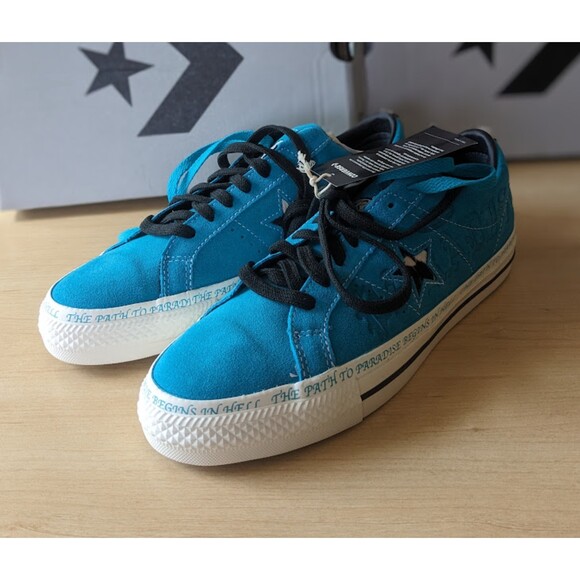 Converse Sean Pablo One Star Pro x Paradise Rapid Teal Unisex Suede Shoes W9.5 - Picture 5 of 14